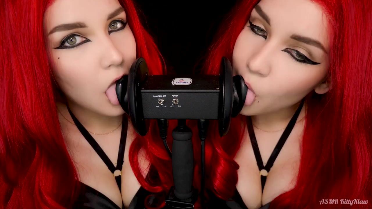 ASMR Kittyklaw - Twin Ear Licking and Sucking