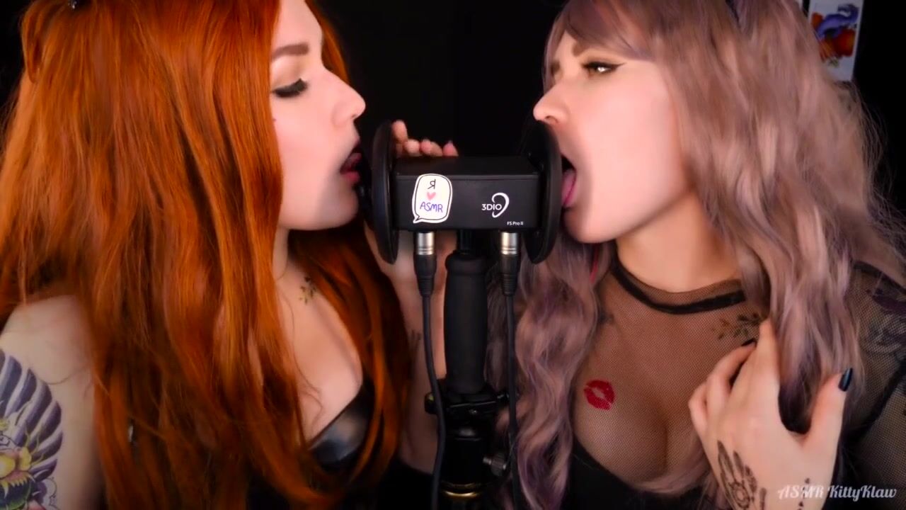 ASMR Kittyklaw - Twin Ear Licking and Sucking