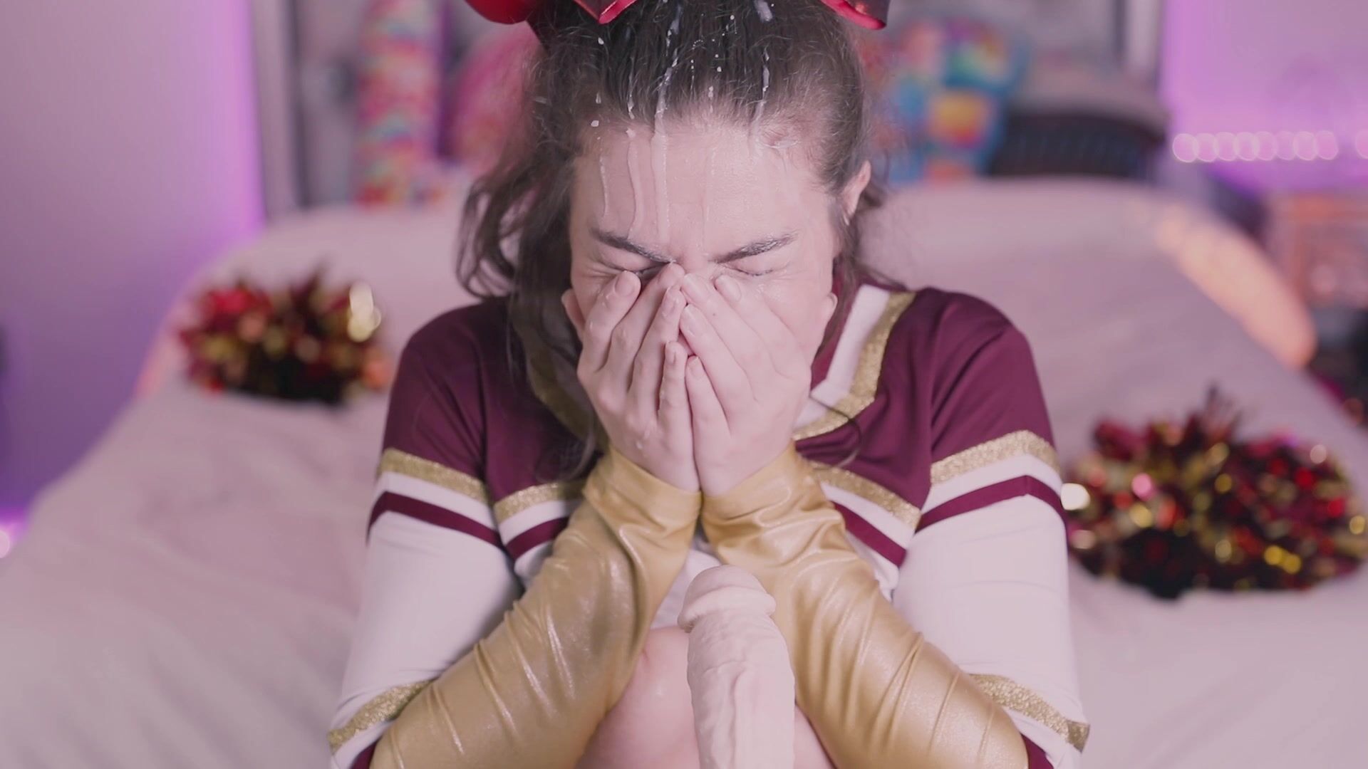 Chroniclove - Cheerleader With Braces Gets Huge Facial