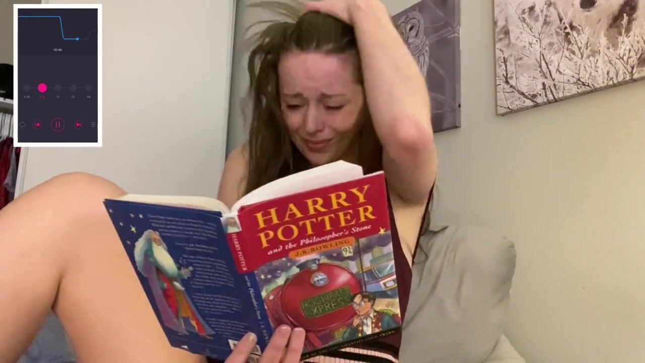 Hysterically Reading Harry Potter (Part 2) With A Lush Vibe Inside Me porn video by N