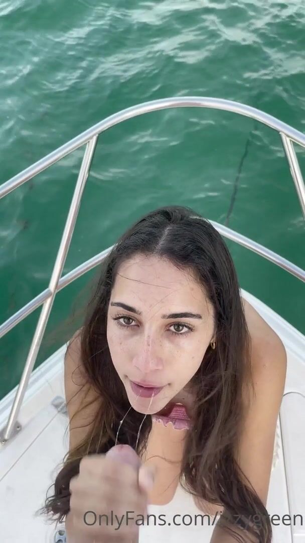 Izzy Green blowjob on a boat