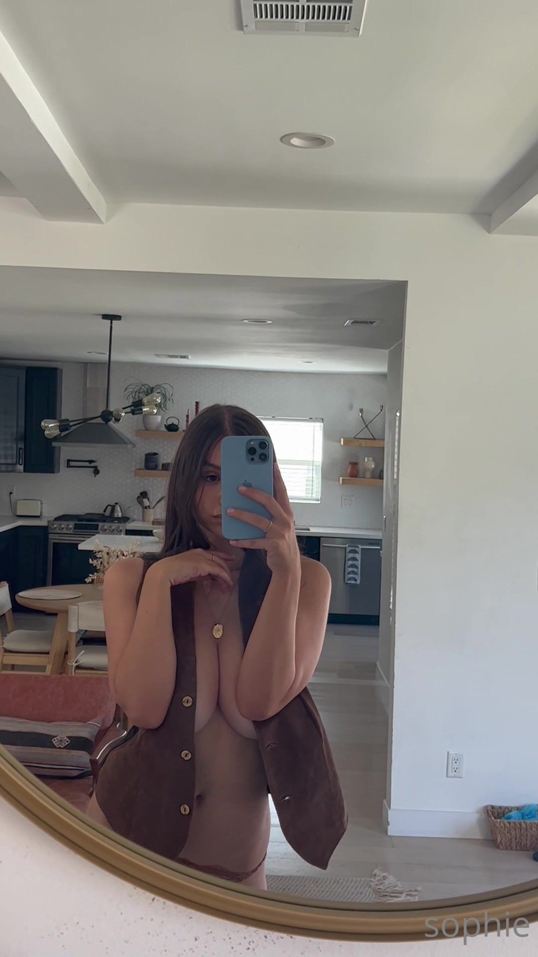 Sophie big boobs mirror selfie
