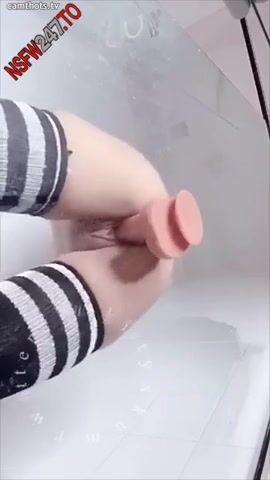 kittyxkum fucking dildo on glass snapchat premium porn videos