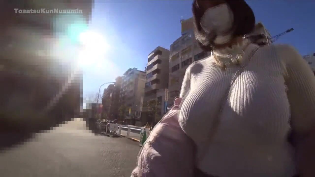Busty Asian Braless in the streets